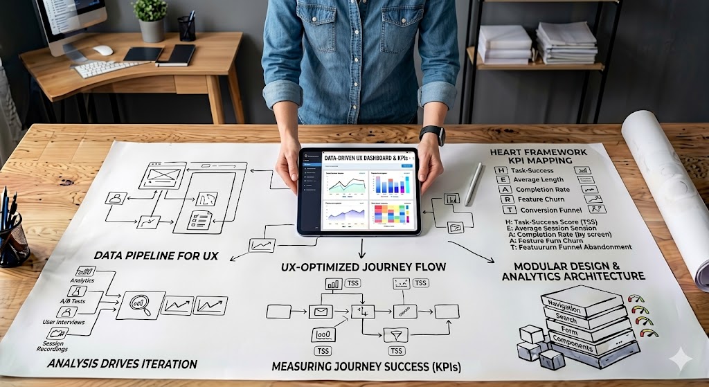 Instructional dashboards and scalable navigation flow interfaces